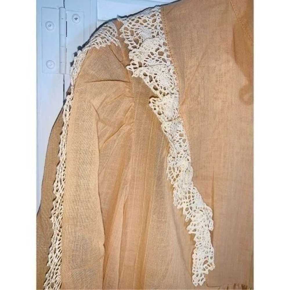 Vintage Butterscotch Cotton Gauze Prairie Maxi Dr… - image 4