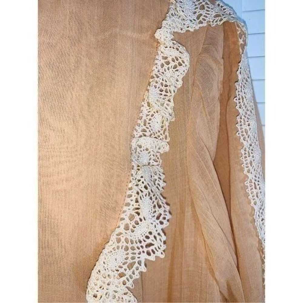 Vintage Butterscotch Cotton Gauze Prairie Maxi Dr… - image 5