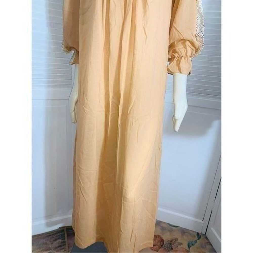 Vintage Butterscotch Cotton Gauze Prairie Maxi Dr… - image 8