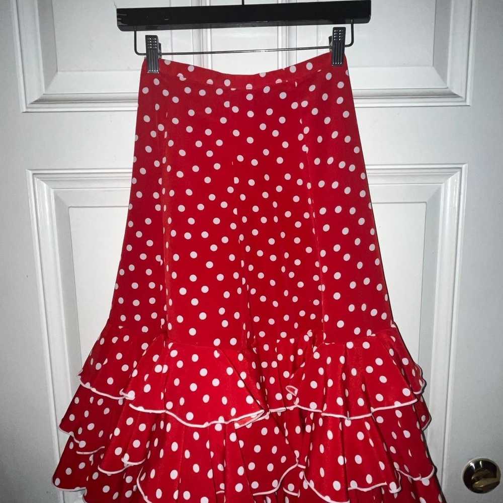 Vintage polka dot flamenco skirt - image 1