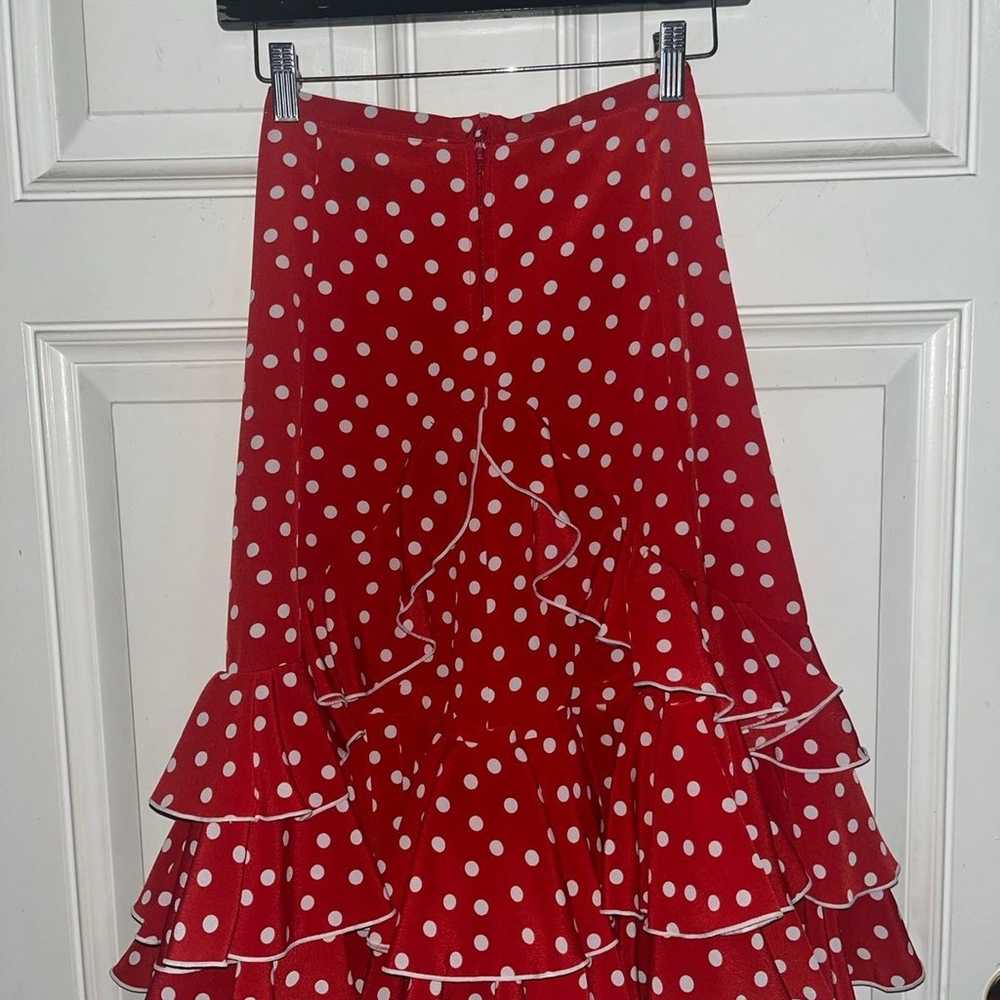 Vintage polka dot flamenco skirt - image 4