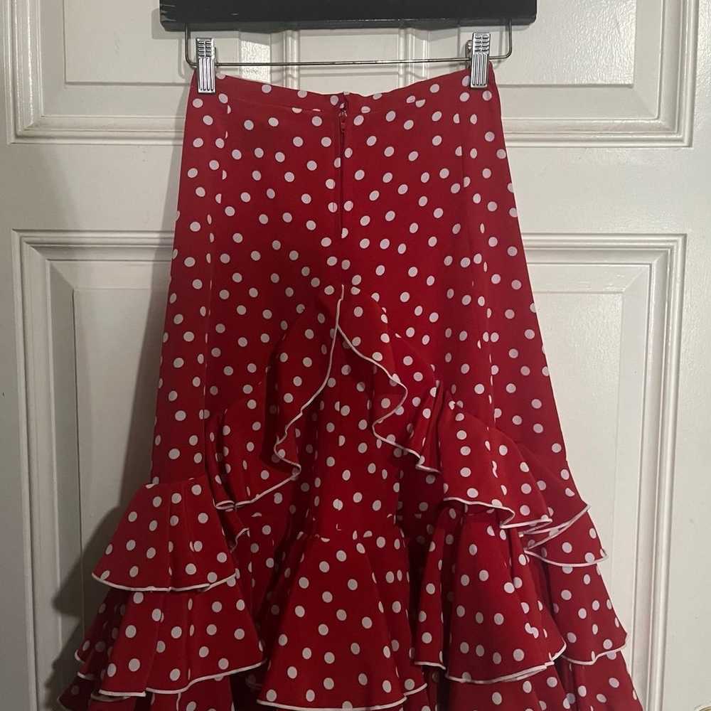 Vintage polka dot flamenco skirt - image 5