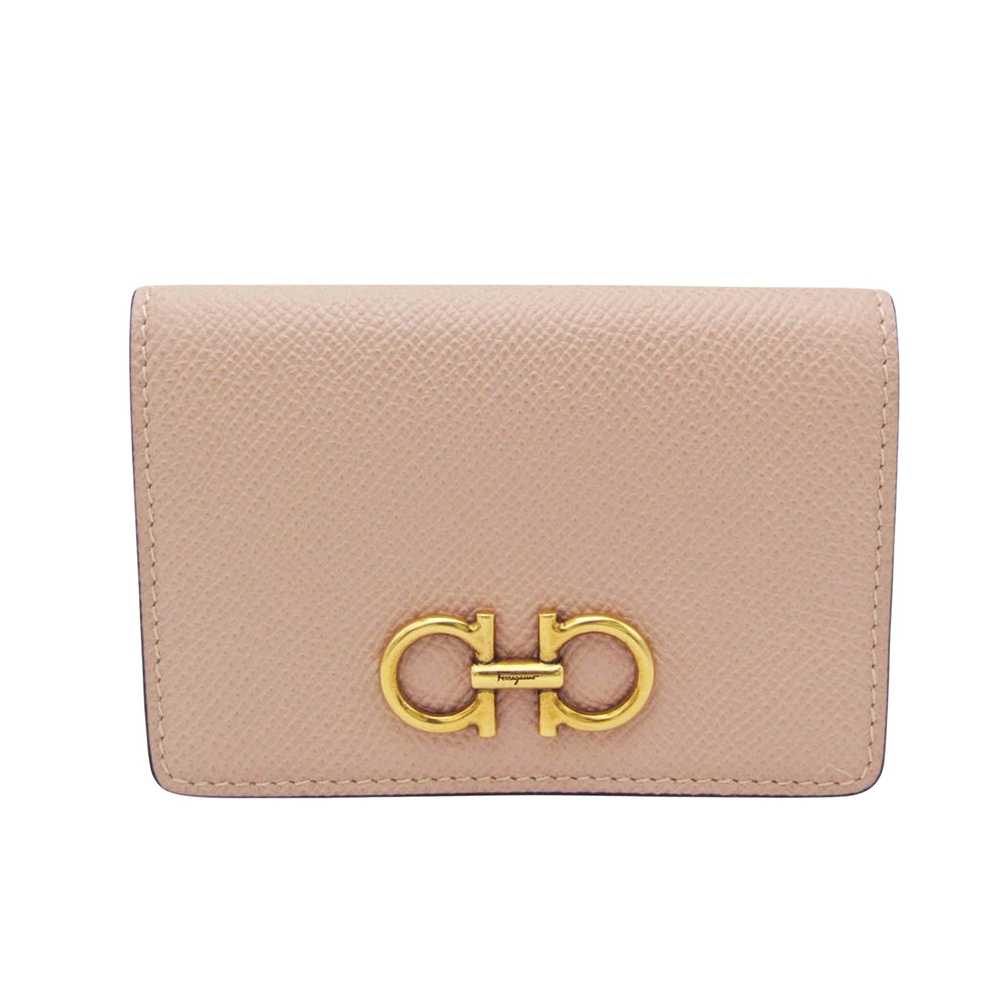 Salvatore Ferragamo Gancini Pink Leather Wallet (… - image 1