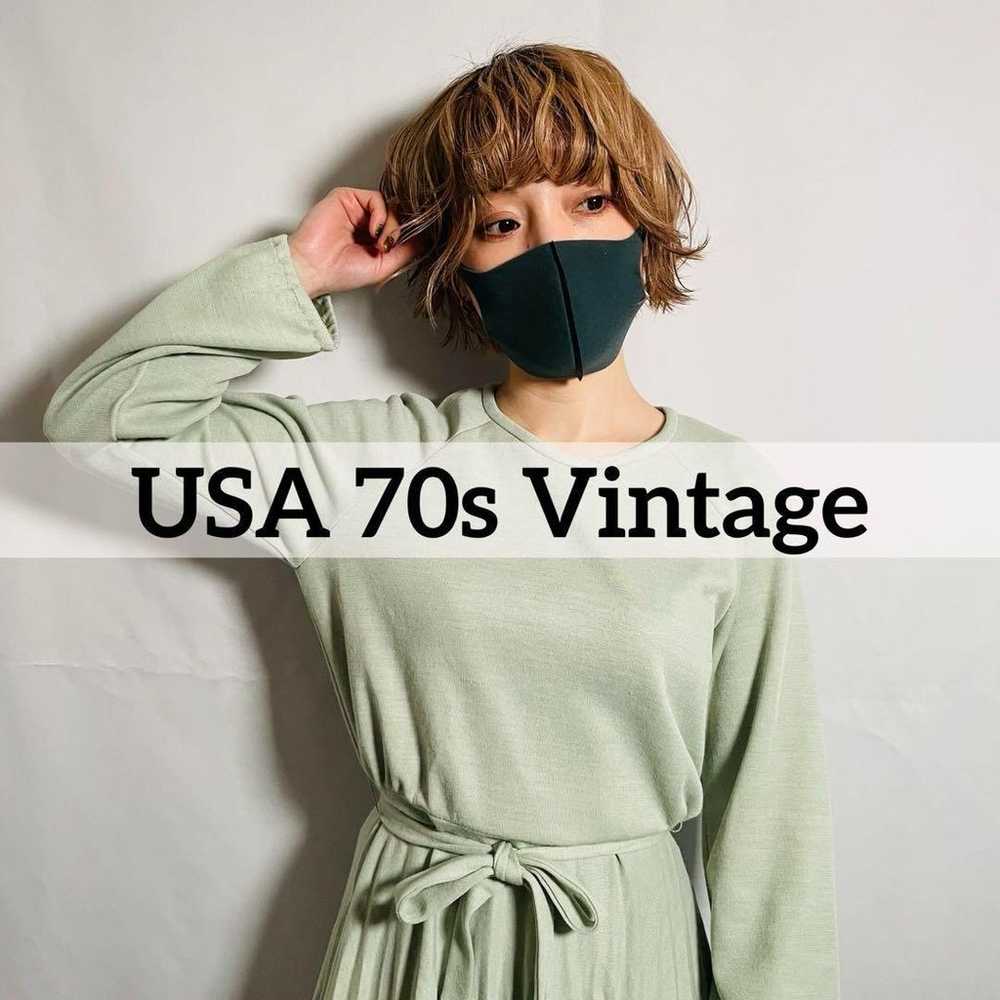 USA made vintage 70s BREEKER pleated one-piece dr… - image 1