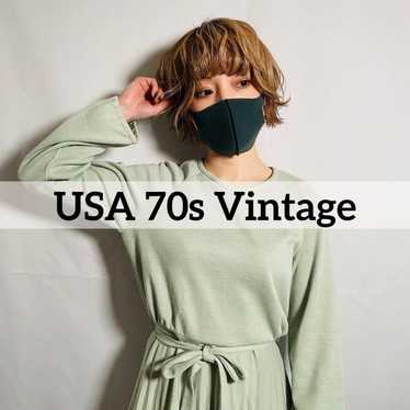 USA made vintage 70s BREEKER pleated one-piece dr… - image 1