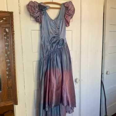 Vintage 80s Blue Purple Prom Dress Chappell Roan … - image 1