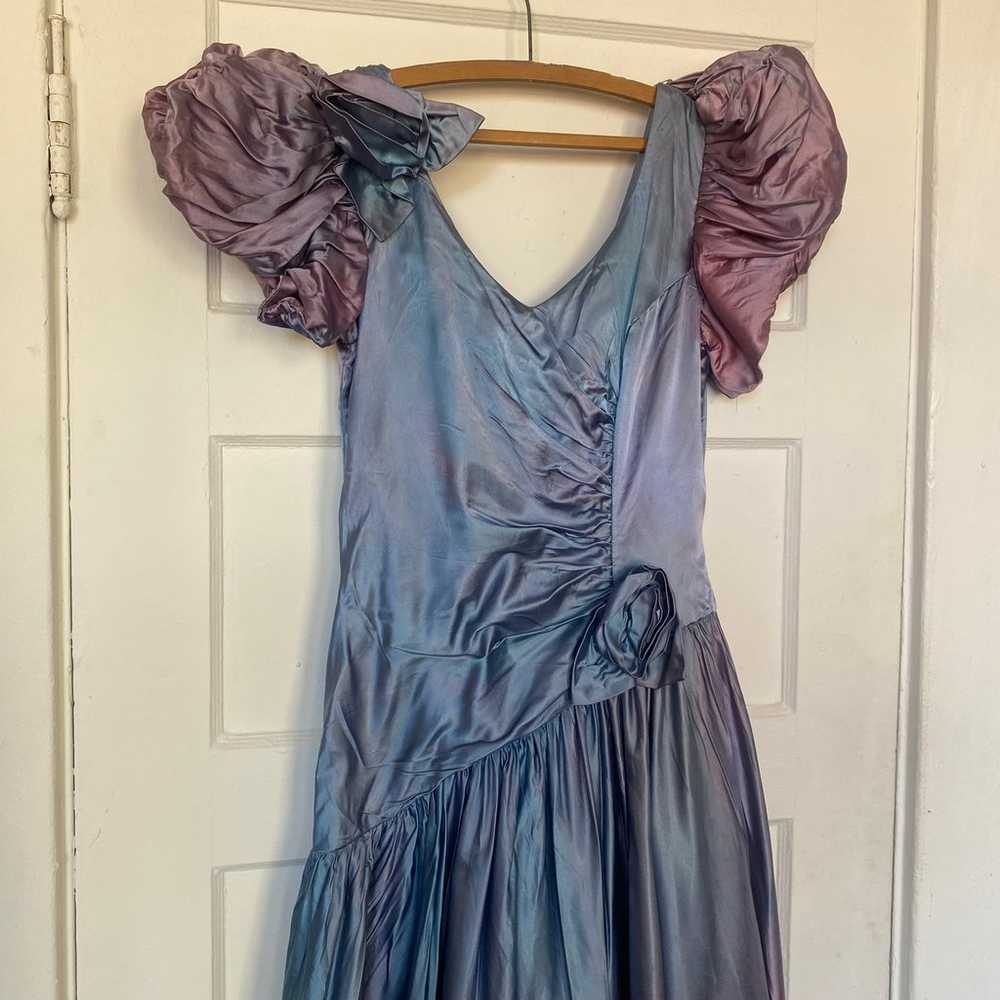 Vintage 80s Blue Purple Prom Dress Chappell Roan … - image 2