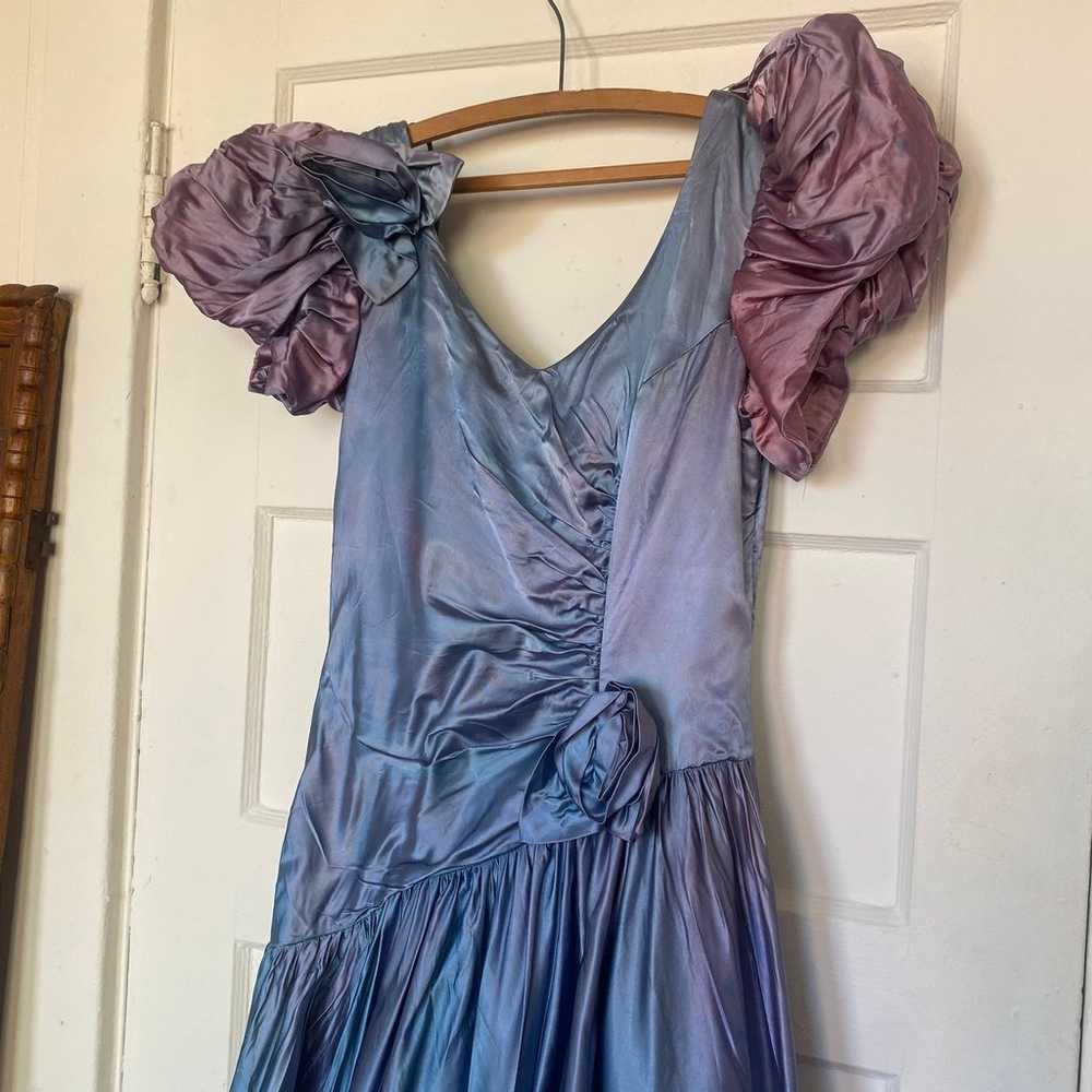 Vintage 80s Blue Purple Prom Dress Chappell Roan … - image 3