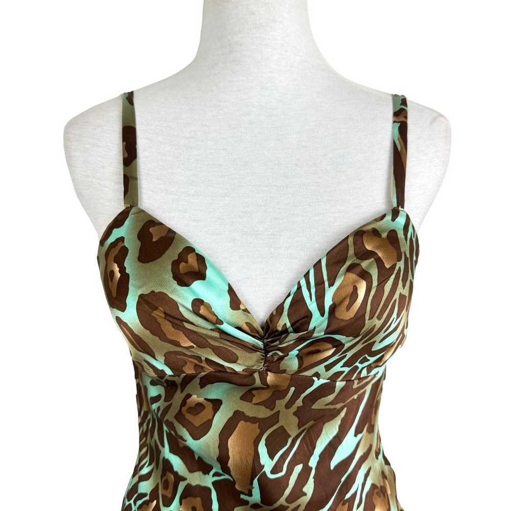 Vintage Mary L Couture Brown Blue Cheetah Print S… - image 2