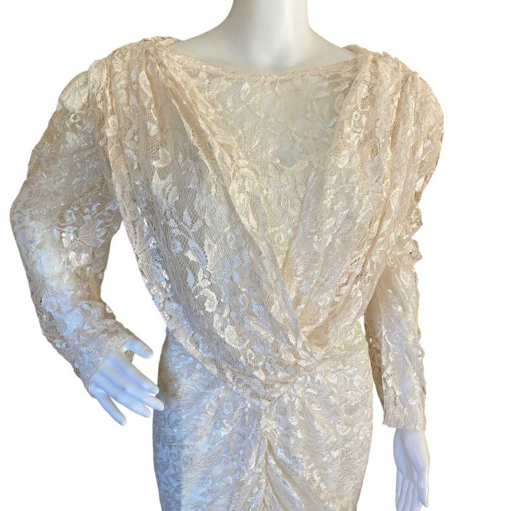 Vintage a la Carte Lace Mermaid Prom Dress Size 9… - image 10