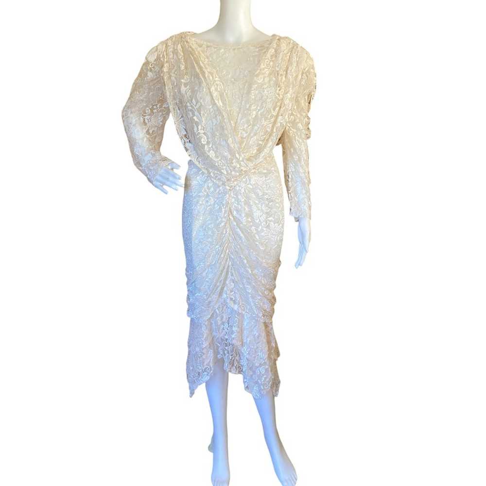 Vintage a la Carte Lace Mermaid Prom Dress Size 9… - image 8