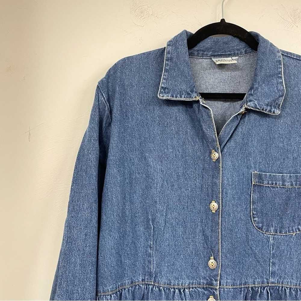 Vintage Denim Core Dress Maxi Long Sleeve Womens … - image 3