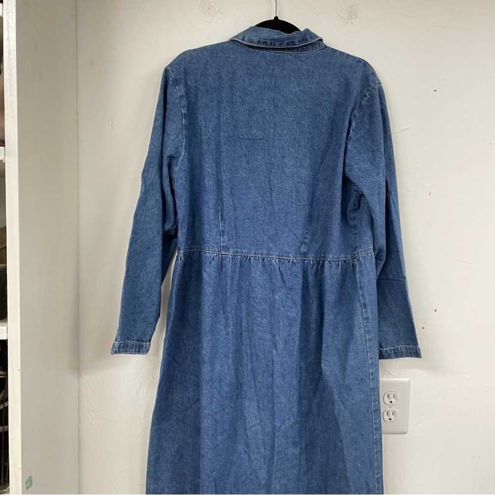 Vintage Denim Core Dress Maxi Long Sleeve Womens … - image 6