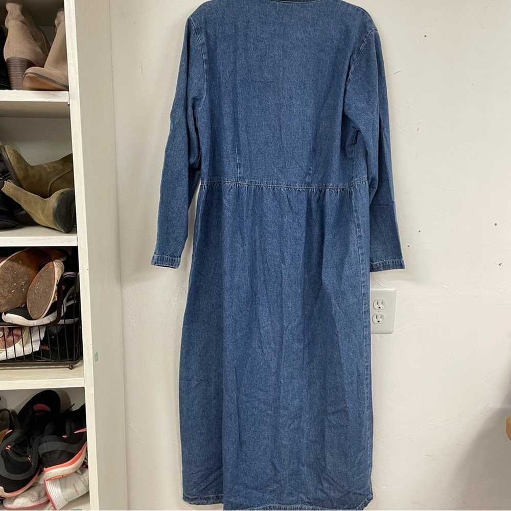 Vintage Denim Core Dress Maxi Long Sleeve Womens … - image 7