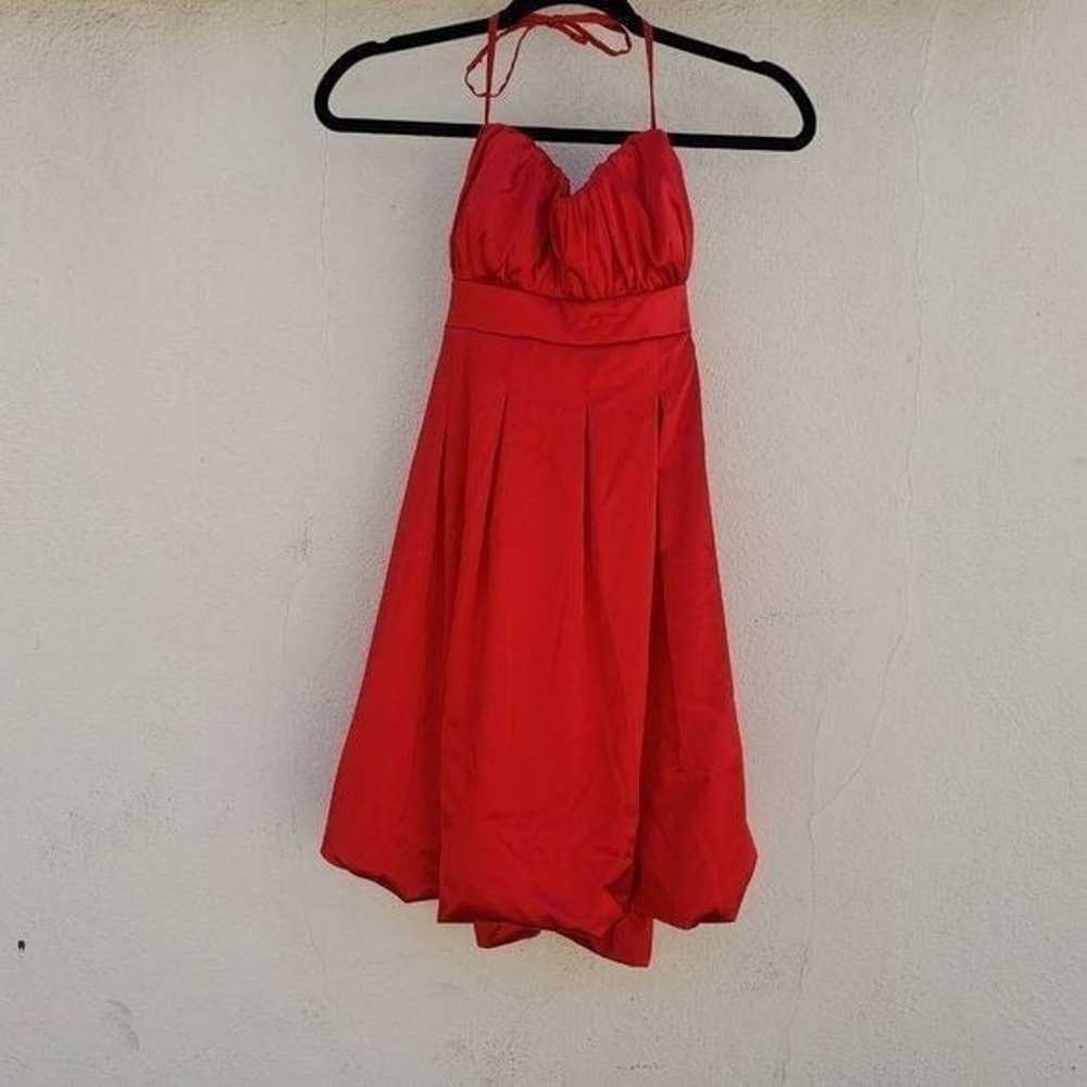 VTG Moschino Couture Red Satin Ruched Y2K Dress - image 2