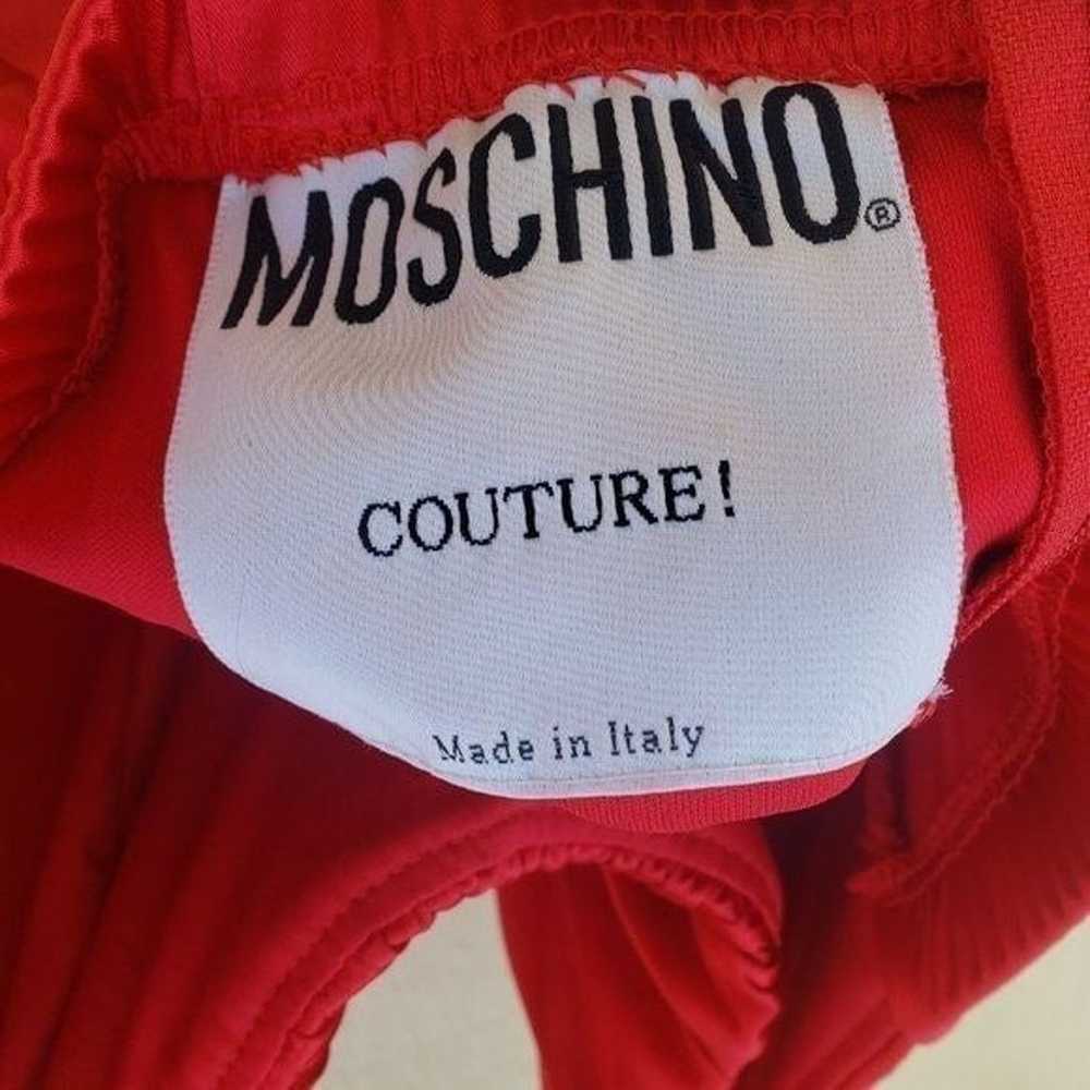 VTG Moschino Couture Red Satin Ruched Y2K Dress - image 5