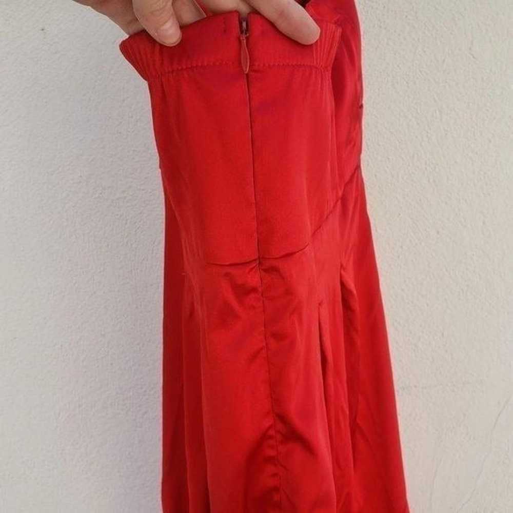 VTG Moschino Couture Red Satin Ruched Y2K Dress - image 6