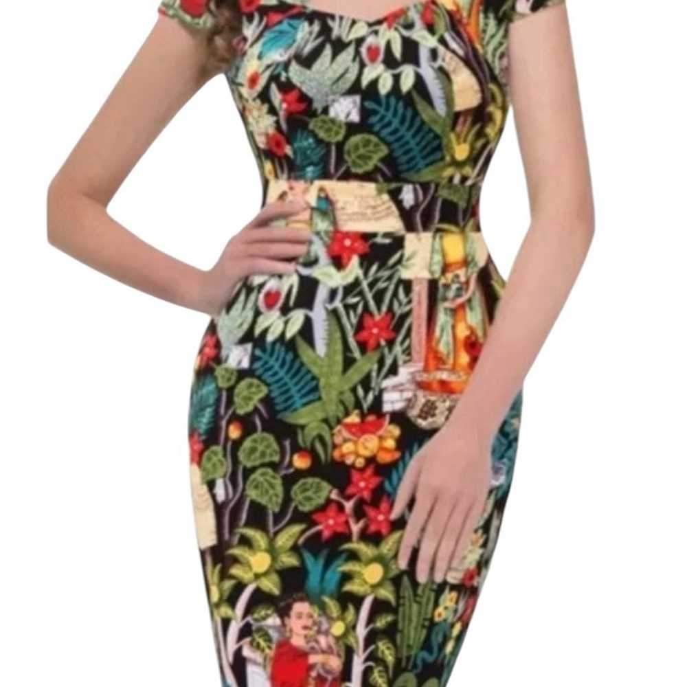 Grace Karin Frida Kahlo Pencil Dress With Cap Sle… - image 1