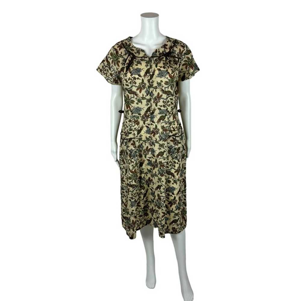 Vintage 70s Bird Dress Women's Extra Large Novelt… - image 1