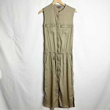 Vince VINCE Khaki Tie Waist Sleeveless Dress in S… - image 1