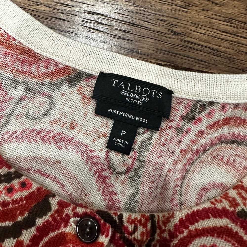 Vintage Talbots Merino wool button up cardigan pa… - image 3