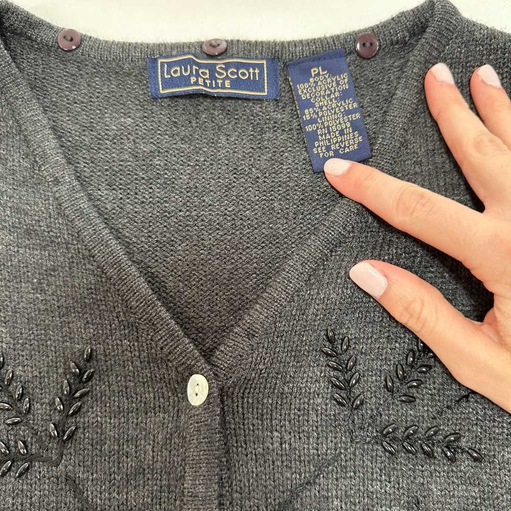 Vintage Laura Scott Beaded Cardigan - image 4