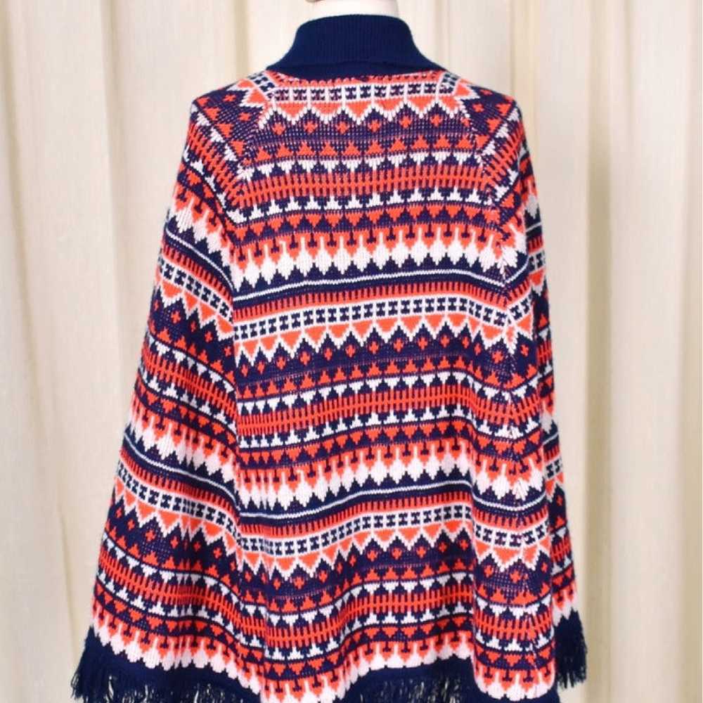 1960s Vintage Red White & Blue Poncho - image 5