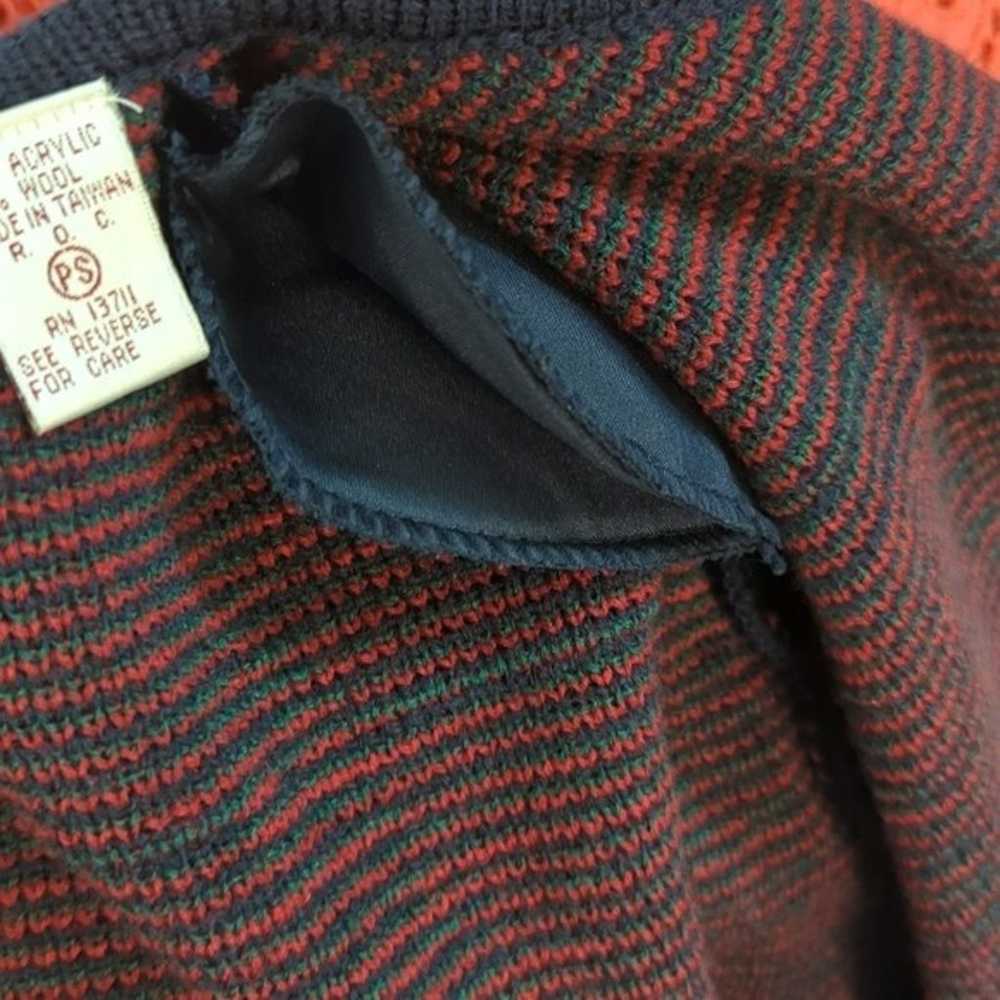 Vintage Karen Scott Plaid Wool Blend Cardigan Red… - image 8