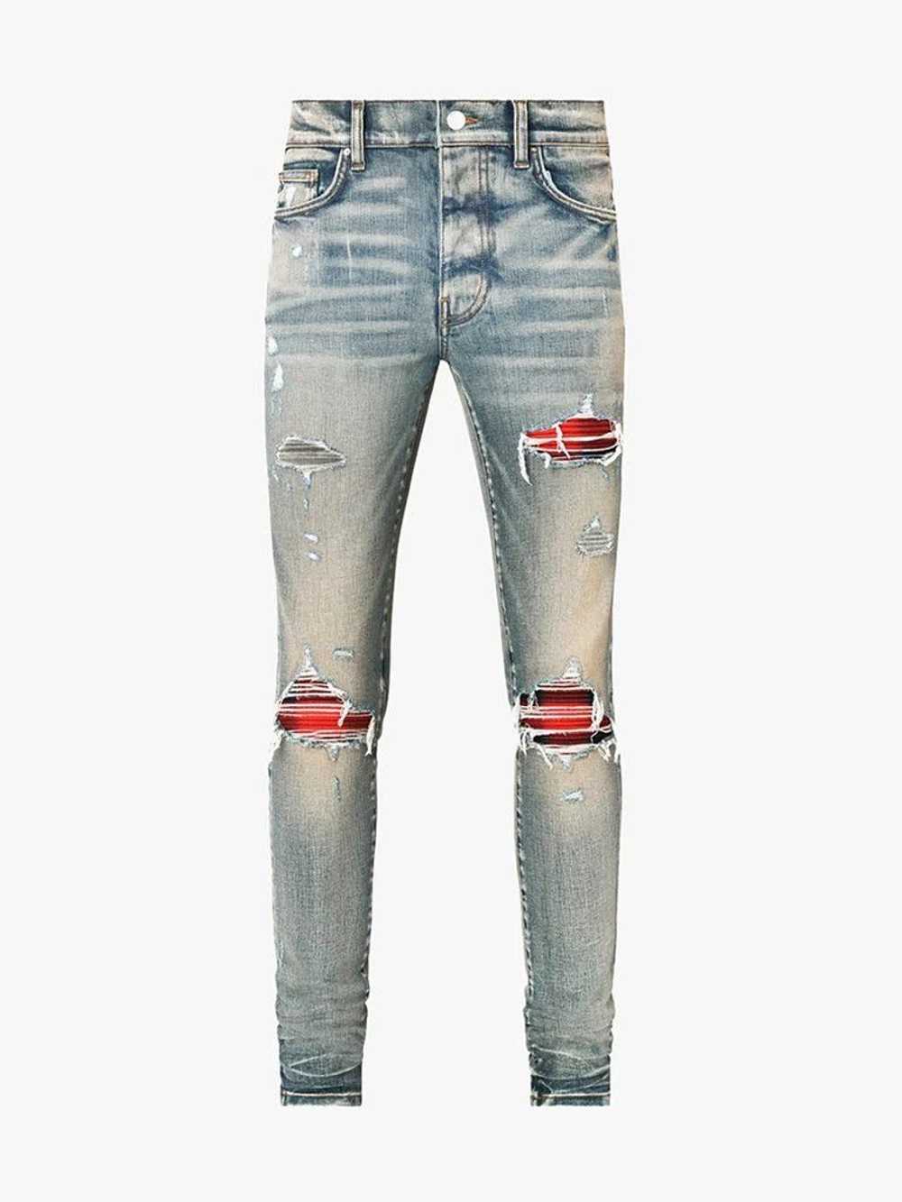 Amiri Amiri Plaid MX1 Clay Indigo/Red Jeans - image 1