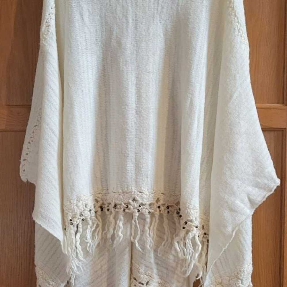 Free People Vintage Boho Fringe Poncho - image 2