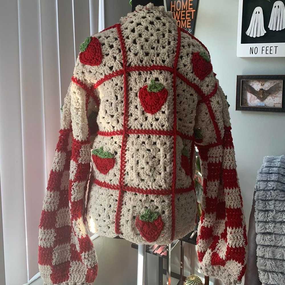 Crochet strawberry cardigan - image 2