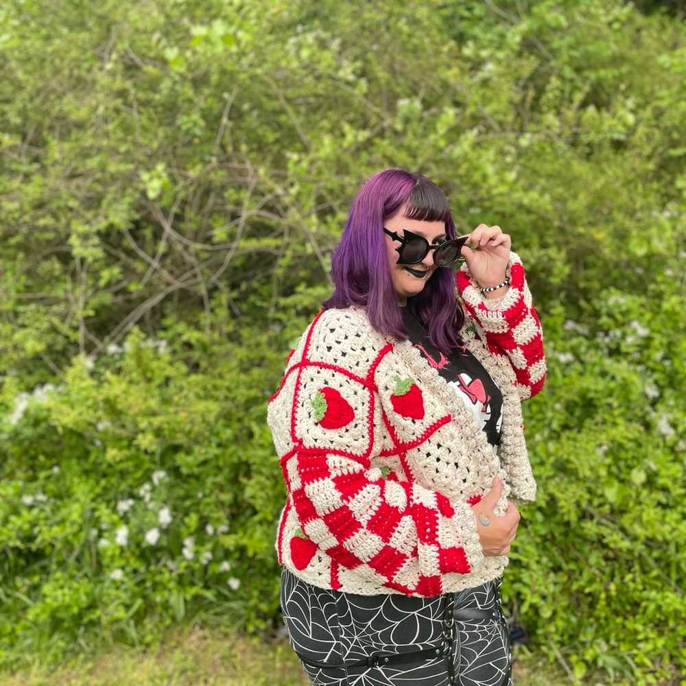 Crochet strawberry cardigan - image 5