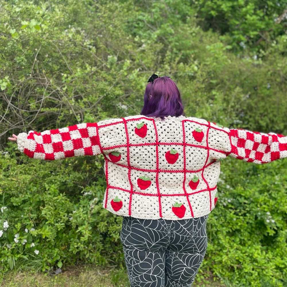 Crochet strawberry cardigan - image 6