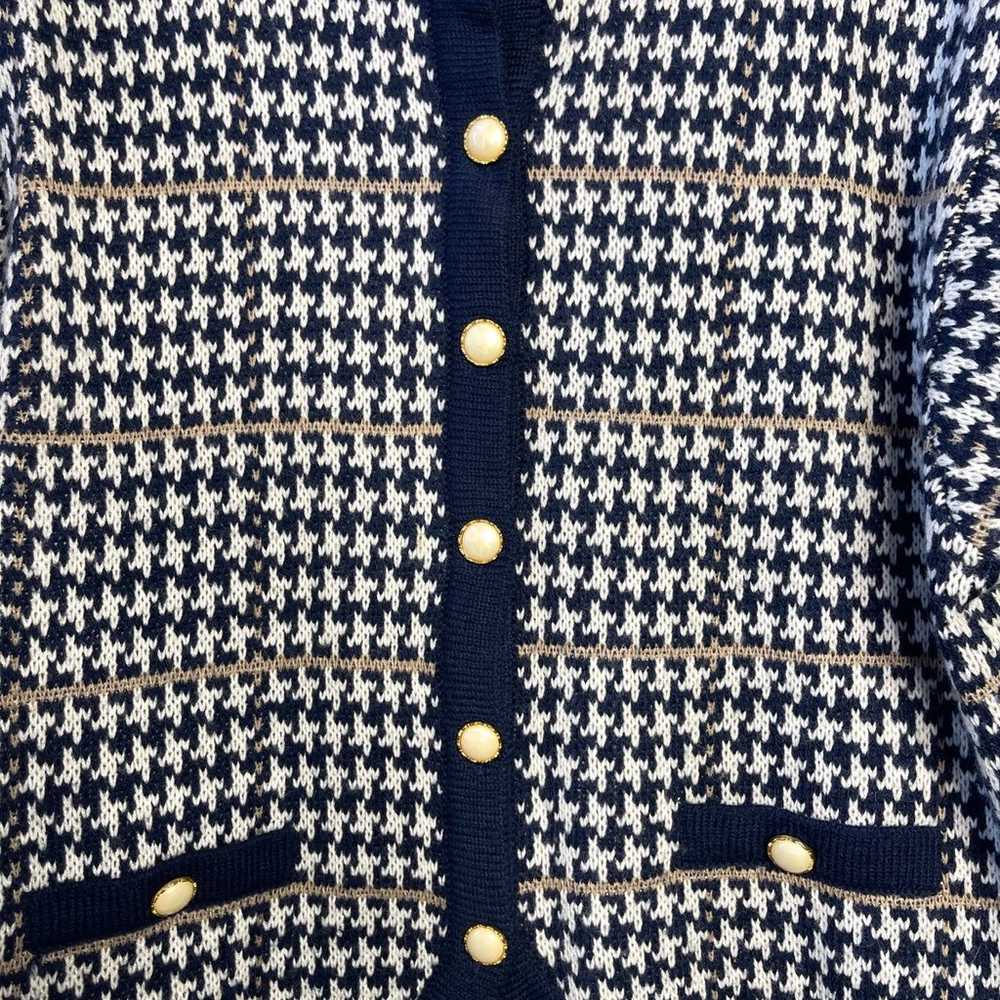 Westbound Houndstooth Cardigan Size Petite Large - image 4