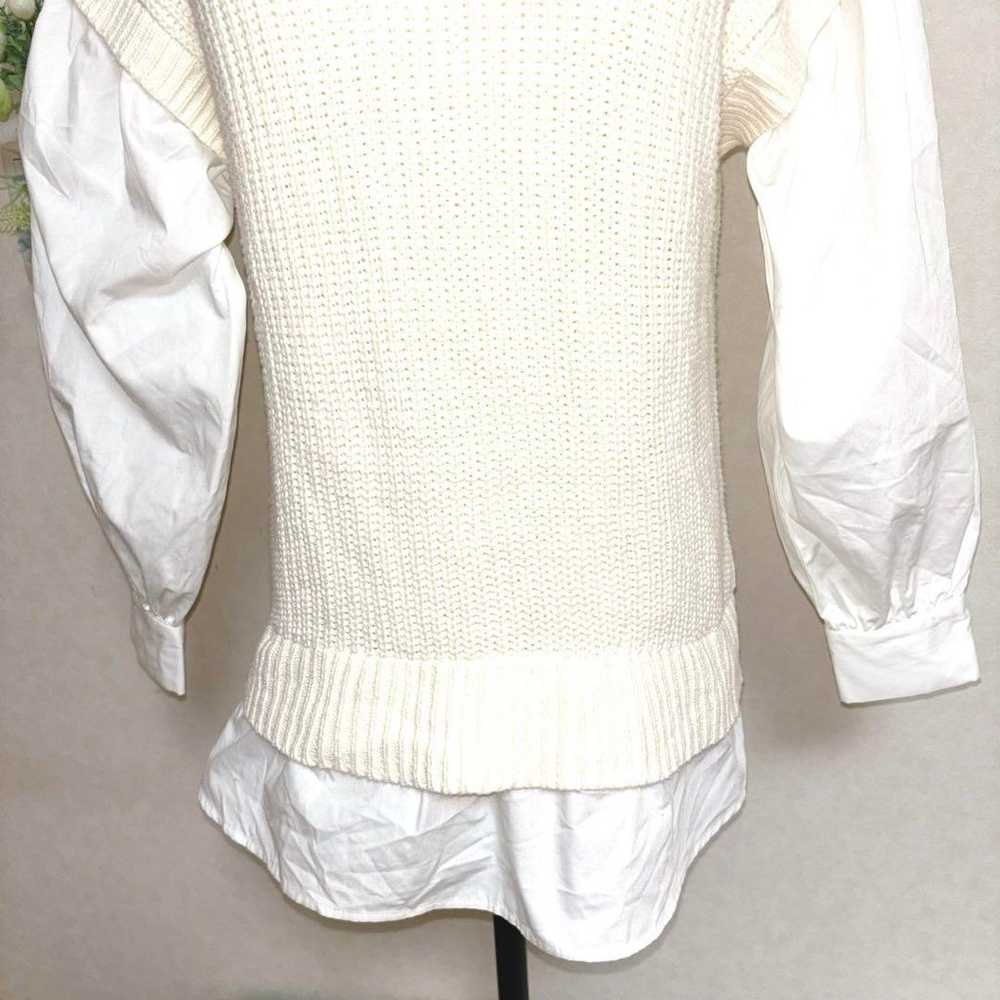 Vis 【free】 knit layered top with volume sleeves t… - image 3