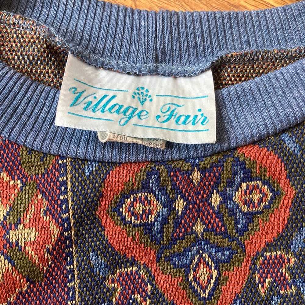 Vintage Womens 1980s Sweatshirt Village Fair Mult… - image 9