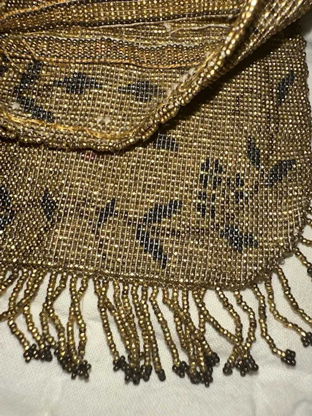 Antique French Micro Beaded Ladies Reticule - image 8