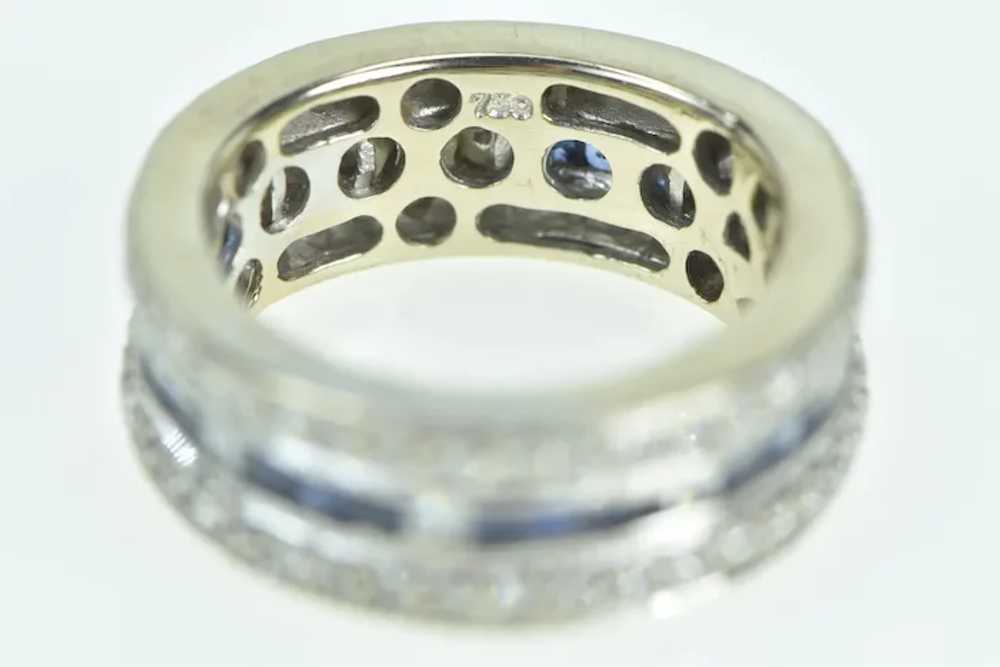 18K 1.30 Ctw Diamond Sapphire Eternity Ring Size … - image 3