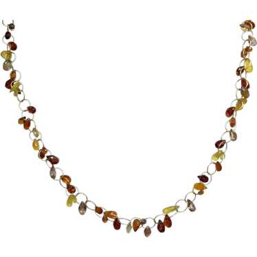 18K Yellow Gold Sapphire Chain