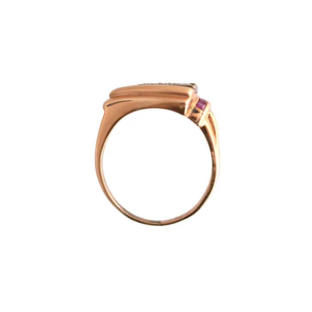 14K Rose Gold Retro Ring - image 3