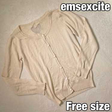 【emsexcite】Knit cardigan with heart embroidery & … - image 1