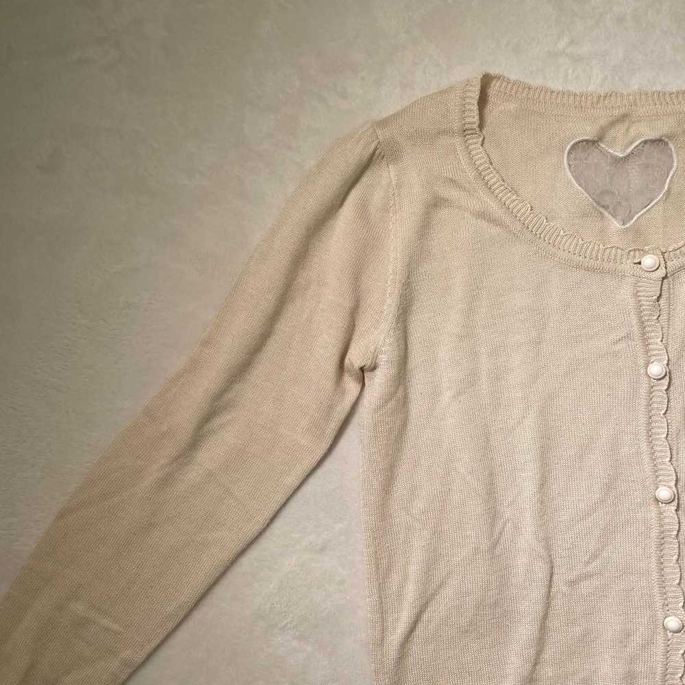 【emsexcite】Knit cardigan with heart embroidery & … - image 3