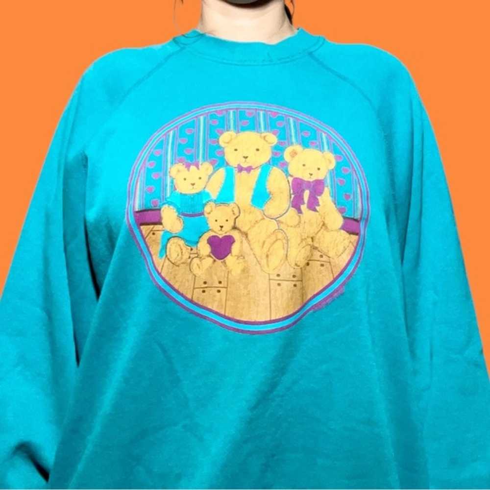 Vintage 90s Grandma Teddy Bear Sweatshirt. - image 2