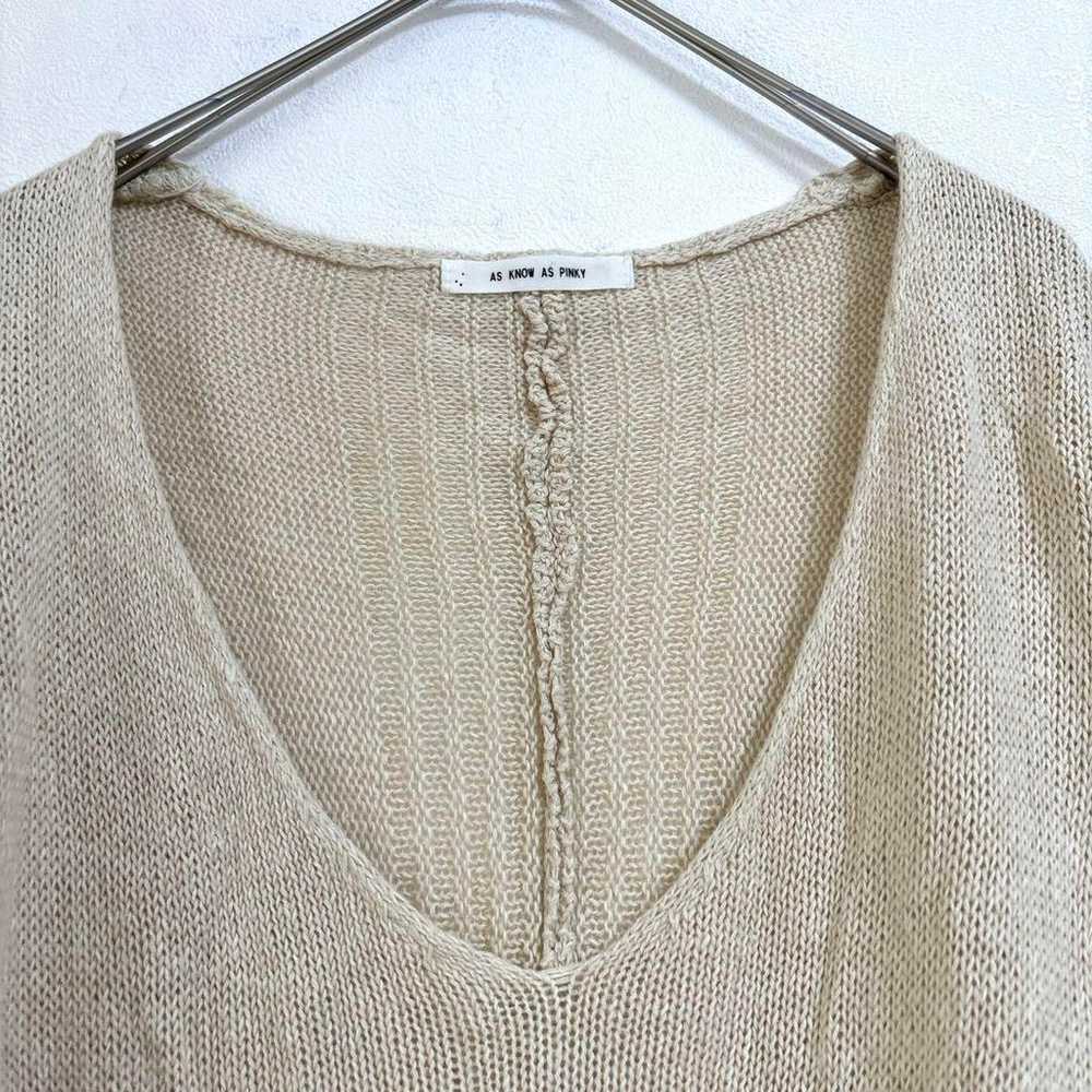 As Know As Summer Knit 5-minute Sleeve Beige Over… - image 10