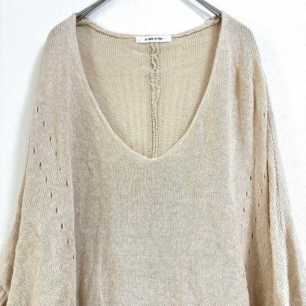 As Know As Summer Knit 5-minute Sleeve Beige Over… - image 5