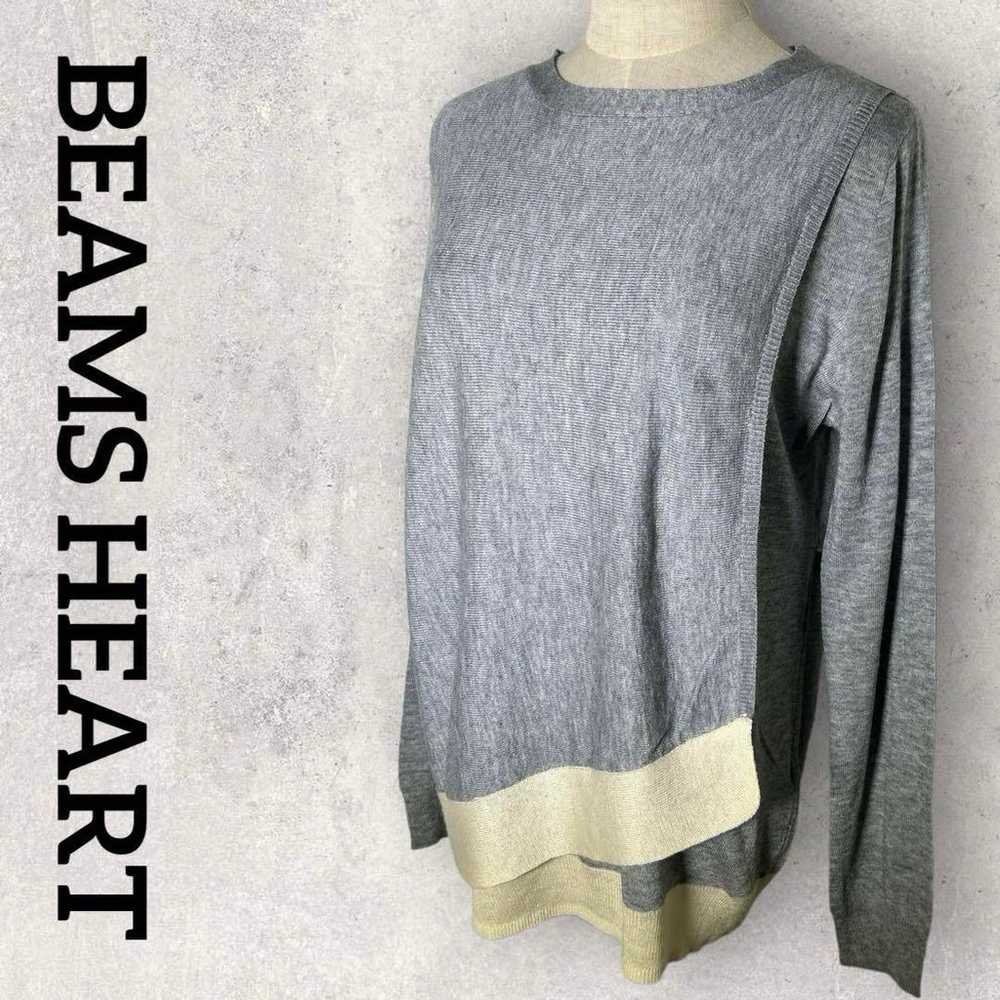 Beams Heart Cashmere Long-Sleeve Lightweight Knit… - image 1