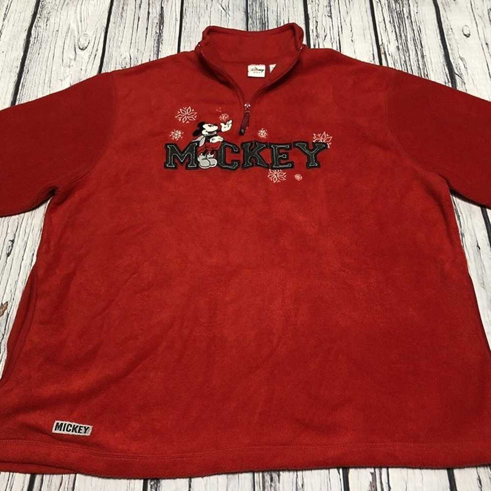 Vintage Mickey Embroidered Disney Plus Red Pullov… - image 2