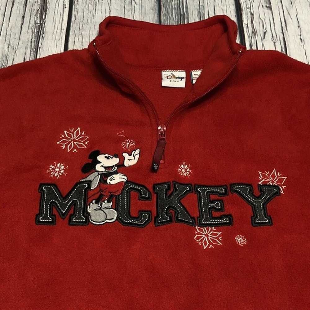 Vintage Mickey Embroidered Disney Plus Red Pullov… - image 3