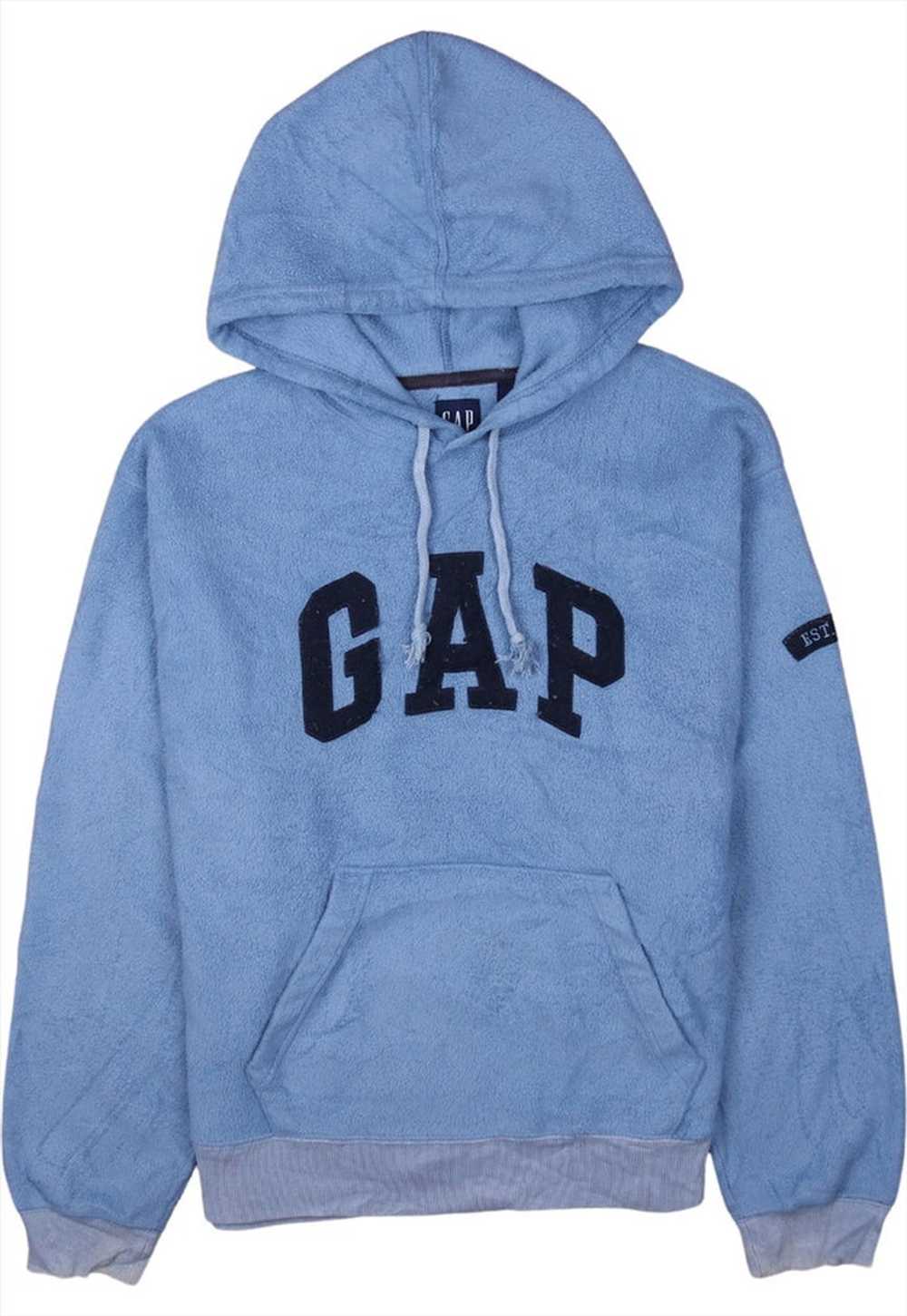 Vintage 90's Gap Fleece Jumper Hooded Spellout - image 1