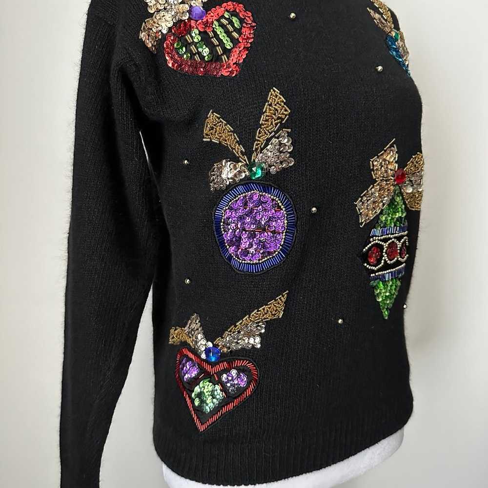 VINTAGE Festive Bedazzled Sequined Festive Christ… - image 2